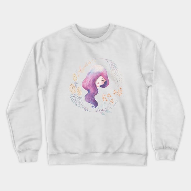 Zodiac - Aquarius Crewneck Sweatshirt by Thitika